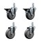 Service Caster 4'' Thermoplastic Rubber Swivel 3/4'' Square Stem Caster Set 2 Brakes, 4PK SCC-SQ20S414-TPRB-PLB-34-2-S-2 - alternate 1
